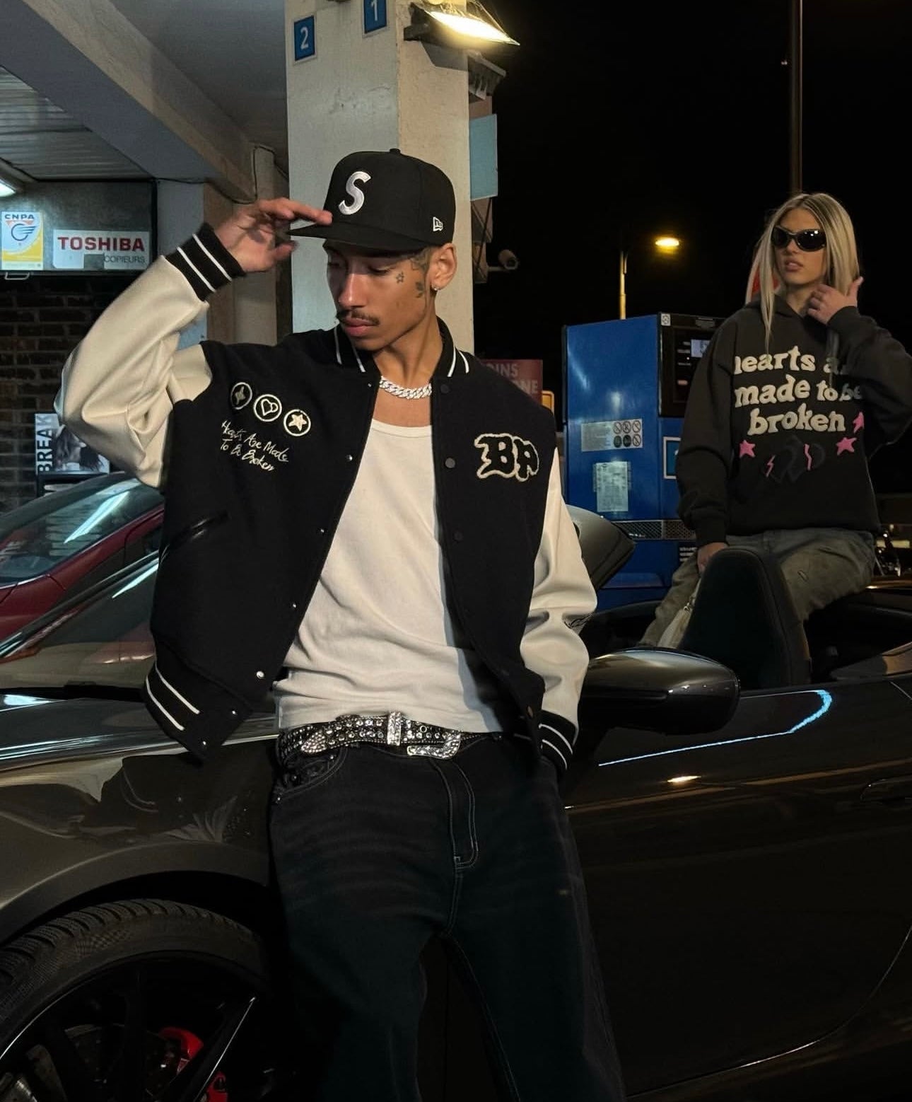 Broken Planet Varsity Jacket - "Black/White"