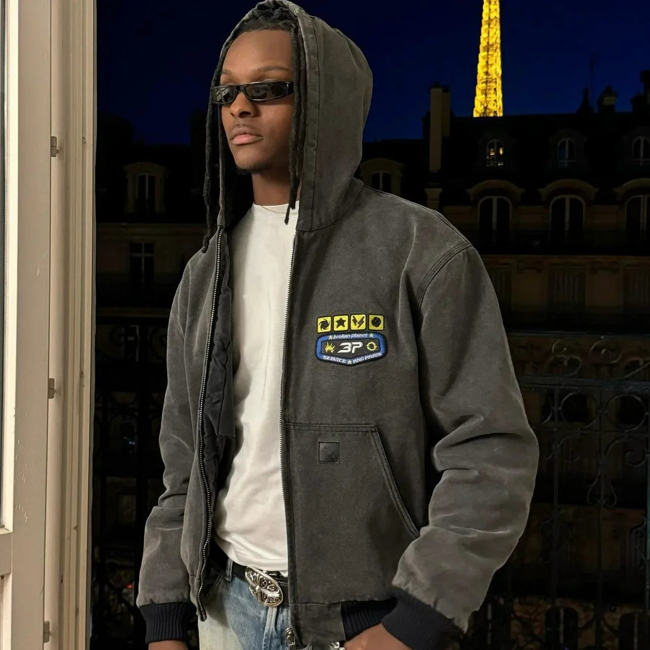 Broken Planet Market Workwear Jacket Washed Soot Black