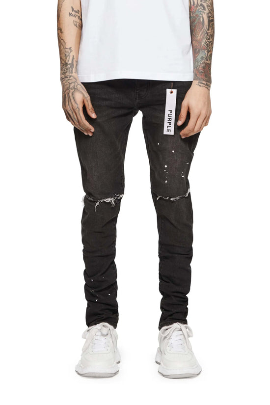 Purple P001 Black Overspray Denim Jeans