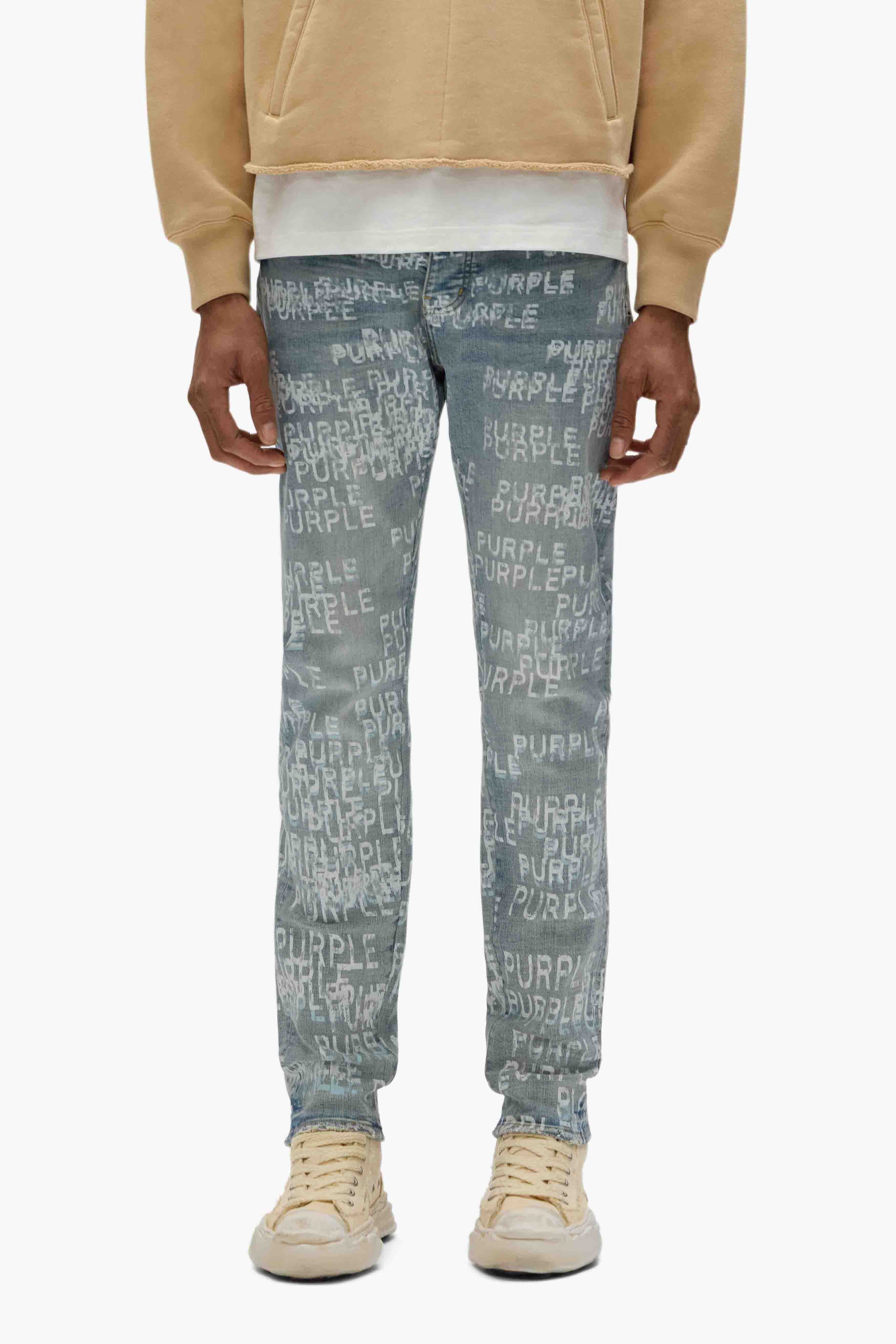 Purple P001 Purple Blue Denim Jeans